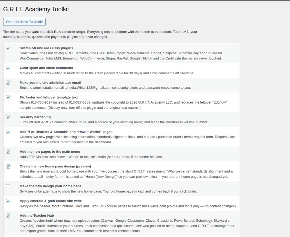 Screenshot: The G.R.I.T. Toolkit