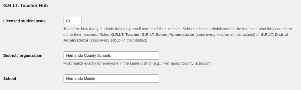 Screenshot: Approve teachers & leaders